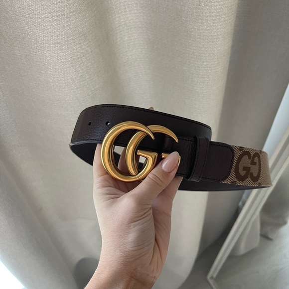 Gucci GG Marmont canvas belt Size 85cm - Picture 3 of 5